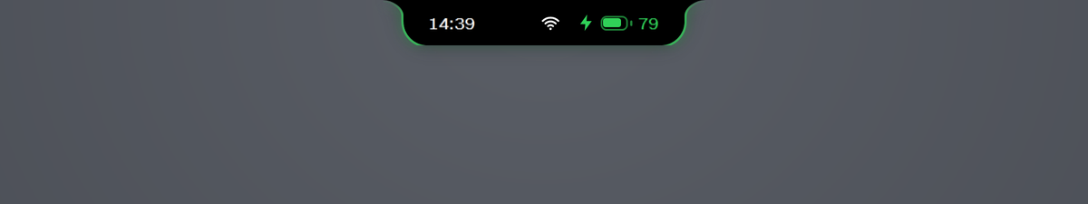 A green Edge Light around the notch when the charger is plugged in.