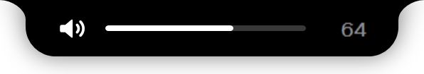 The notch showing the volume at 64 percent.